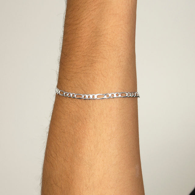Pulseira Fígaro 4 mm Prata 925
