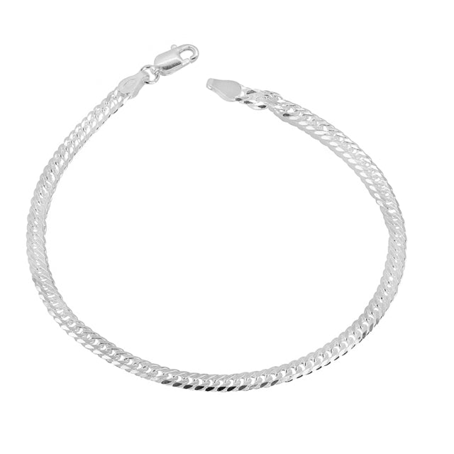Pulseira Groumet Dupla Prata em 925