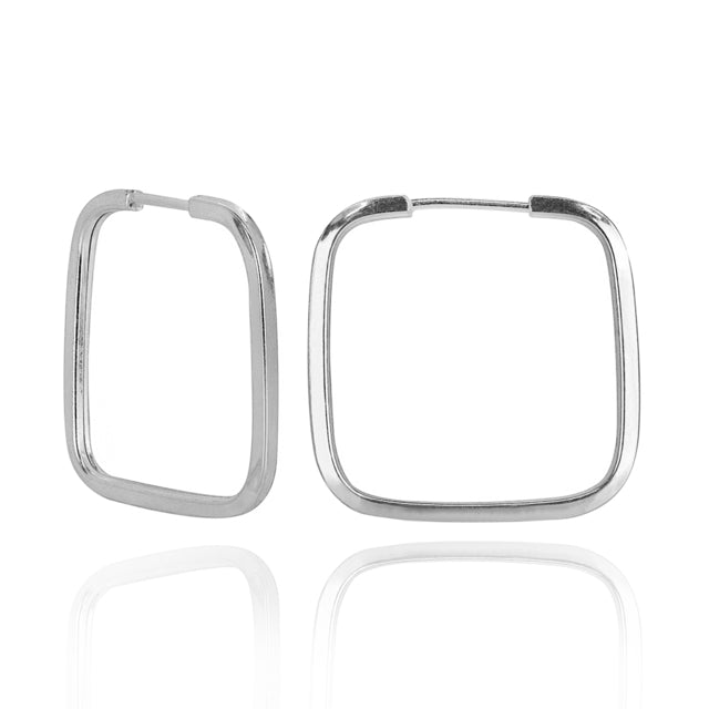 Argola Quadrada 2,5 cm em Prata 925