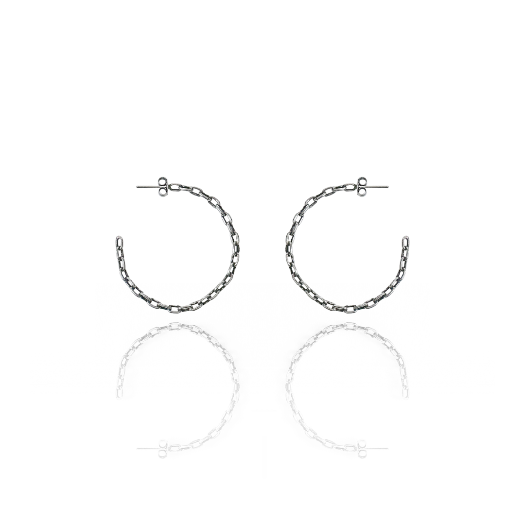 Argola Corrente em Prata 925