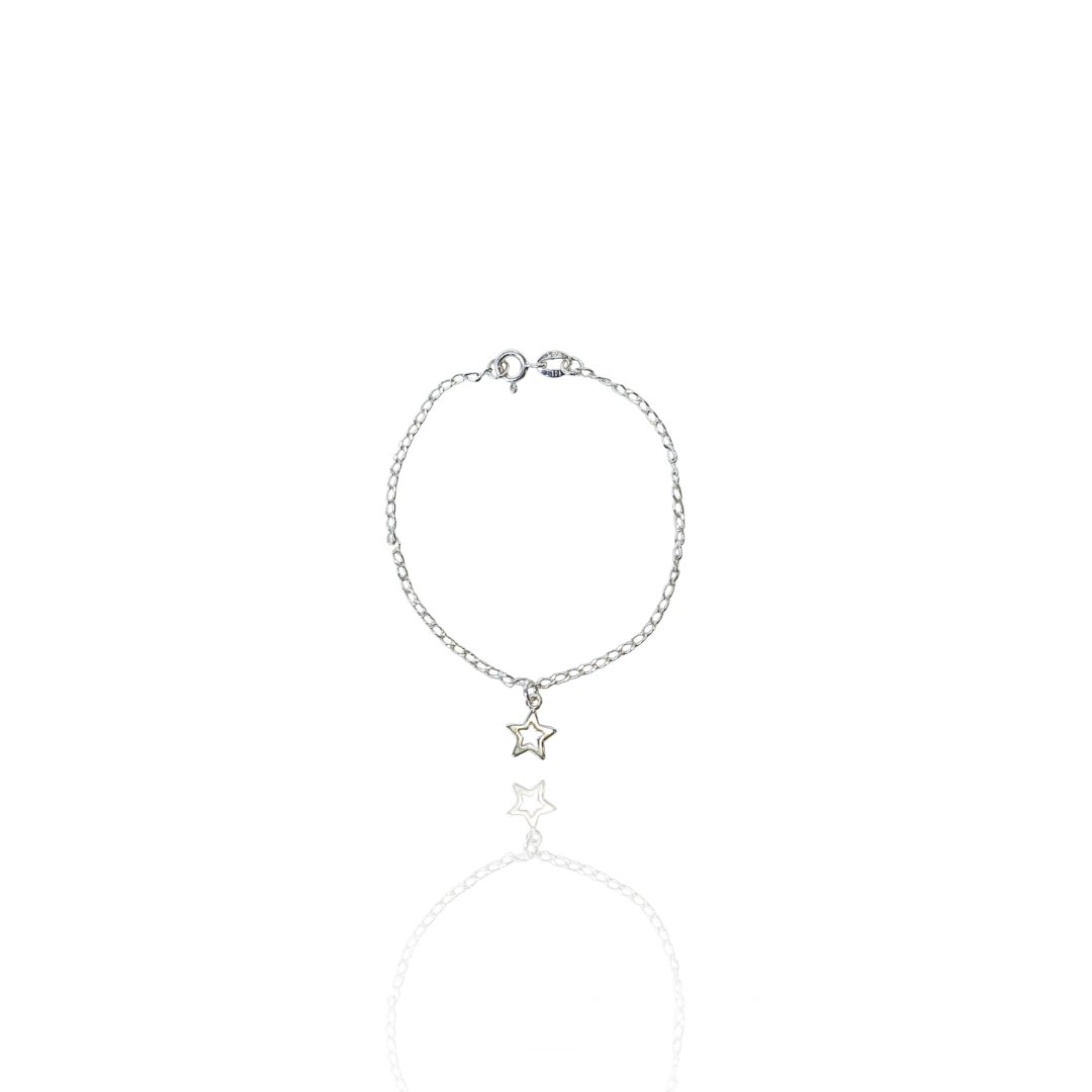 Pulseira Infantil Estrela Vazada em Prata 925