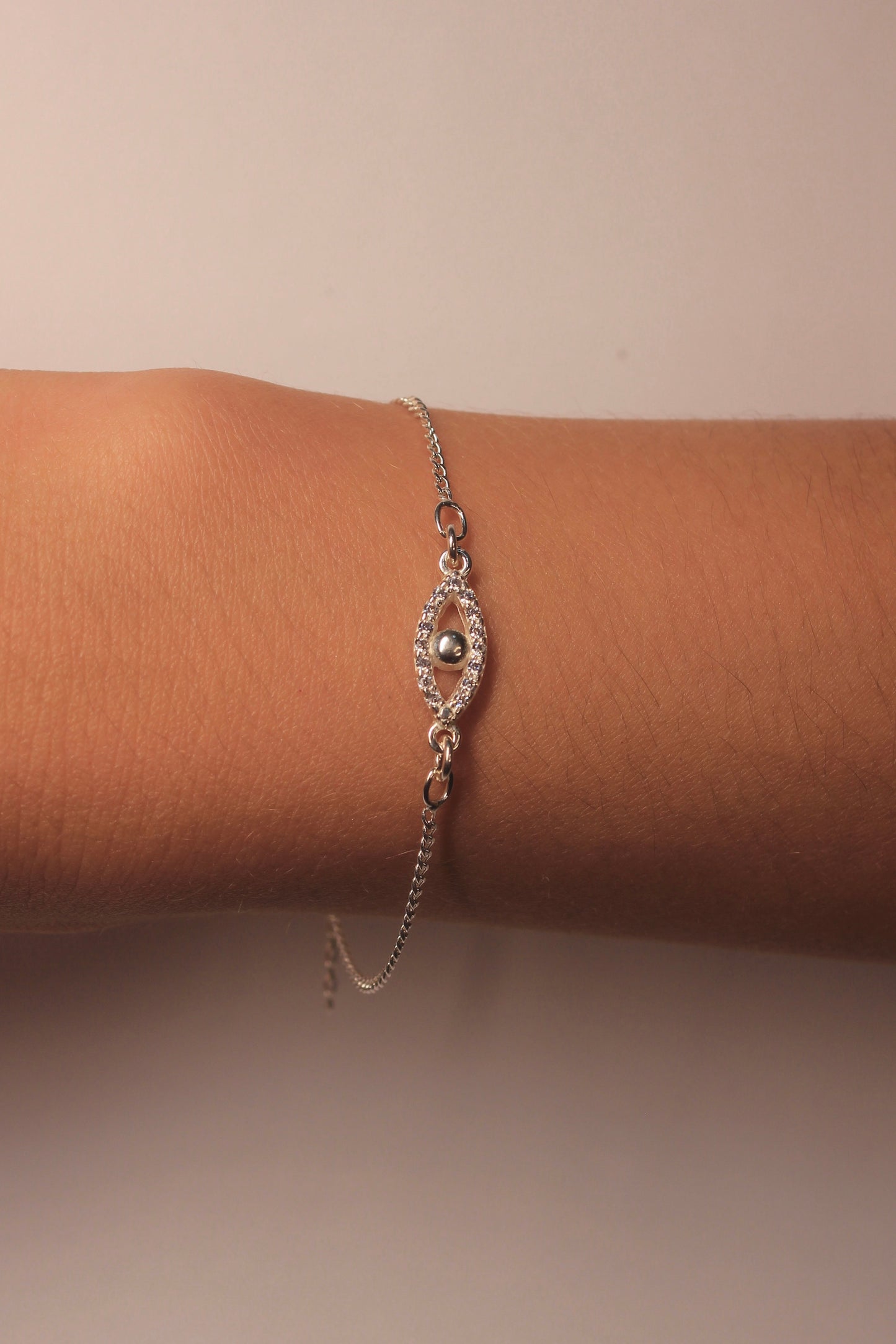 Pulseira Olho Cravejado em Prata 925