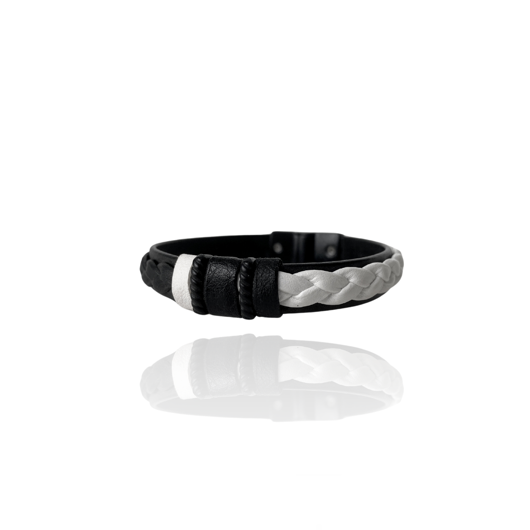 Pulseira de Courino P&B com Fecho Magnético