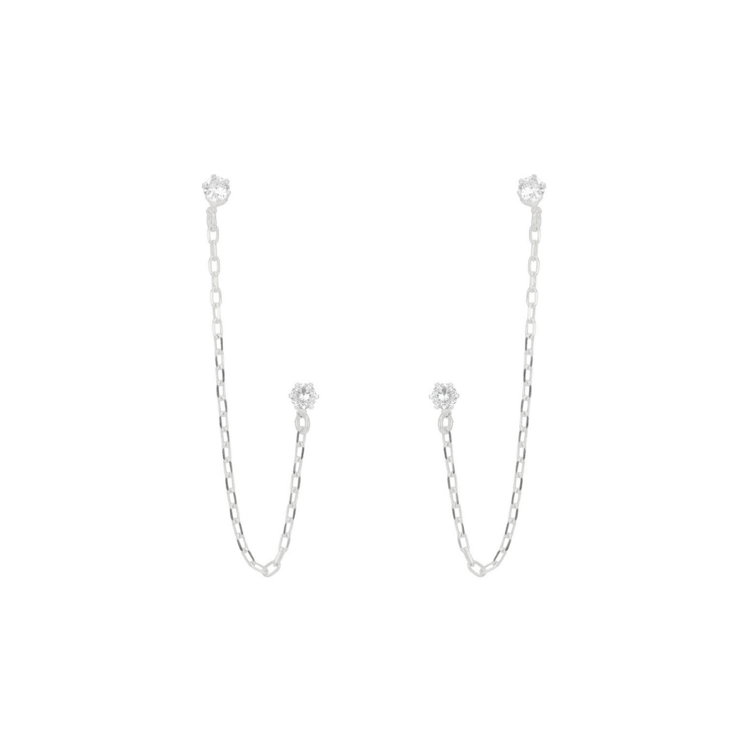 Brinco Ear Line Pontos de Luz 2 Furos
