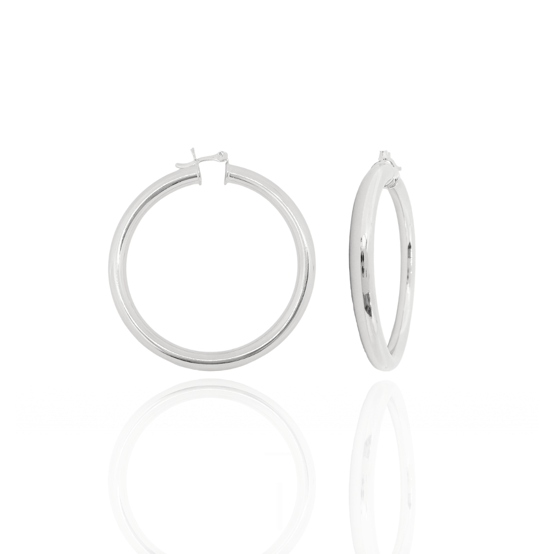 Argola Tubo Lisa Fecho Italiano 5,3cm