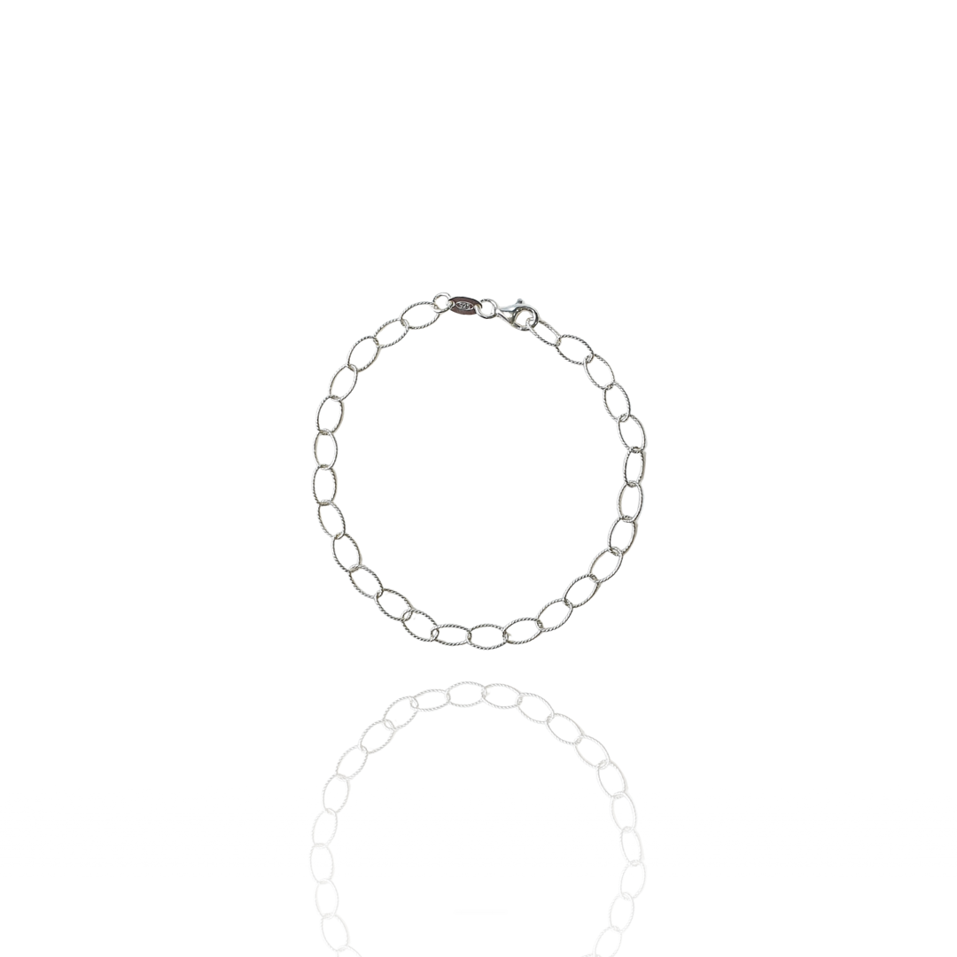 Pulseira Corrente Elos Torcidos em Prata 925