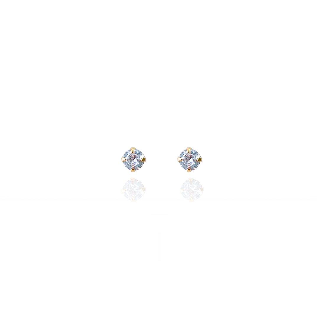 Brinco Ponto de Luz Zircônia Redonda 4mm