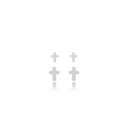 Brincos Duo Mini Cruz
