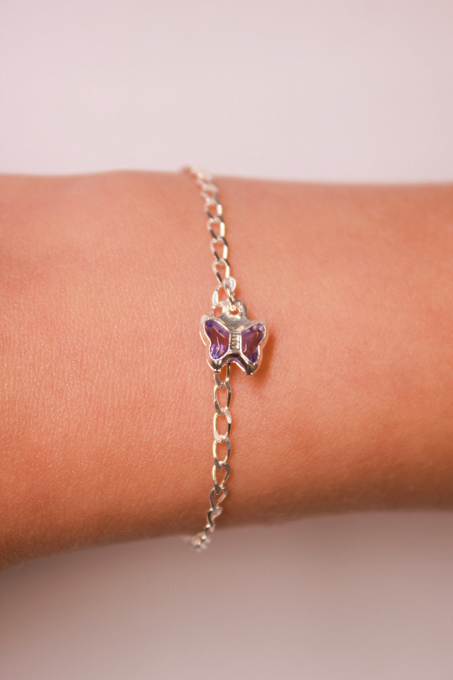 Pulseira Infantil Borboleta em Prata 925