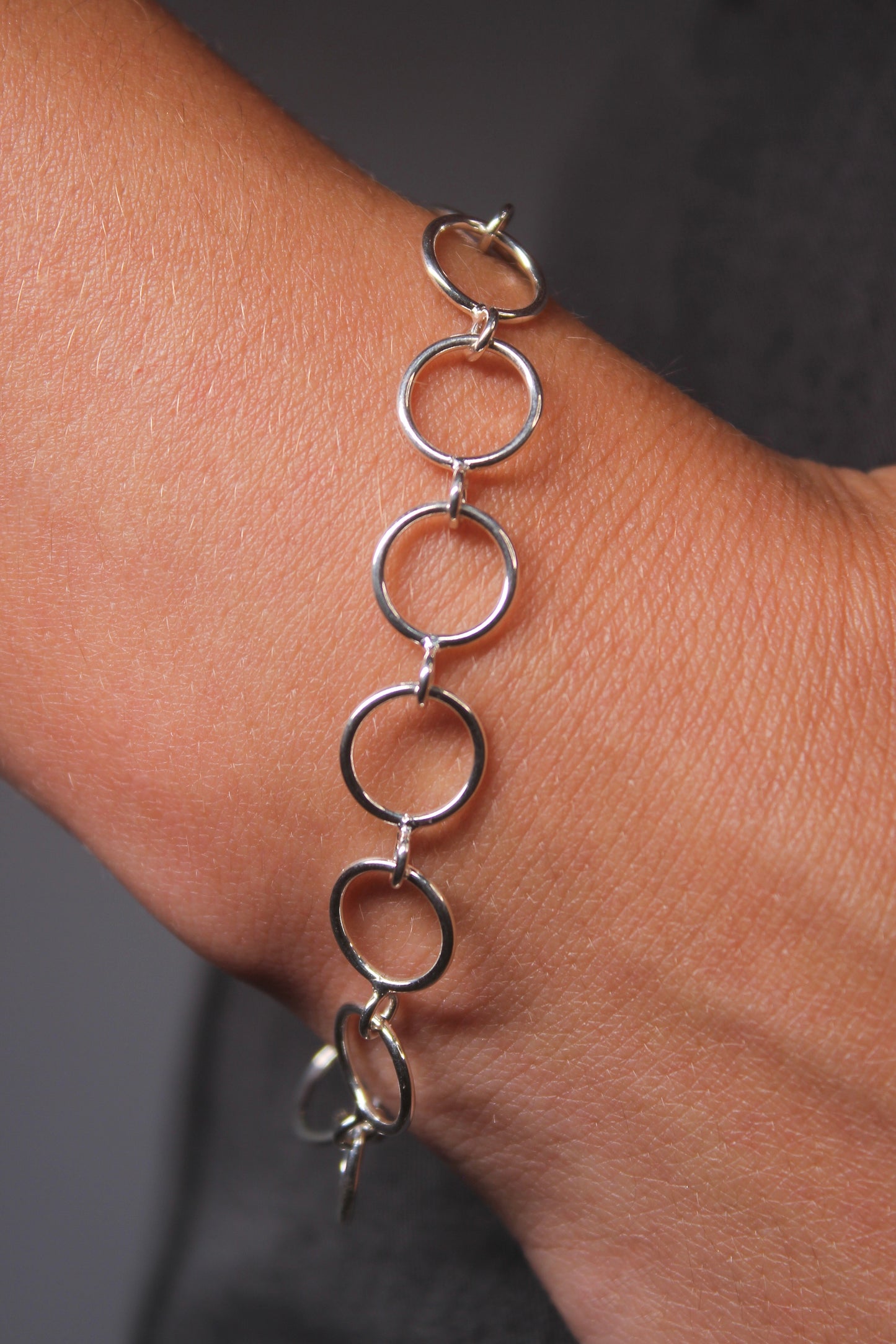Pulseira Corrente Círculos em Prata 925
