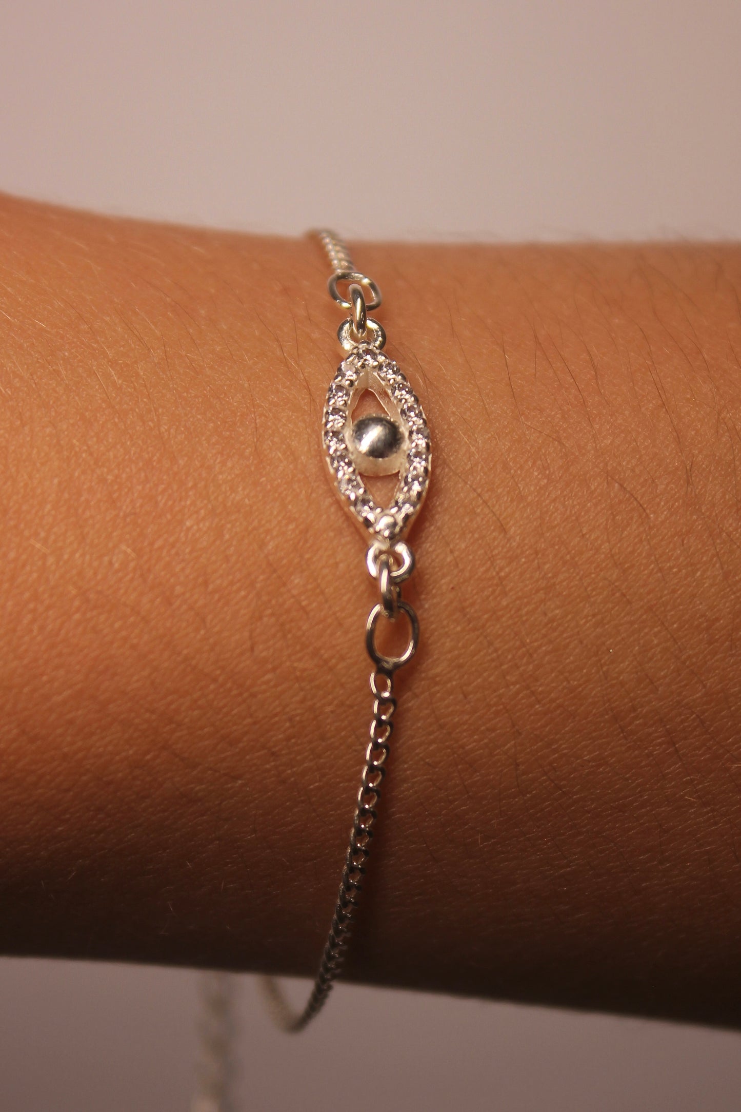 Pulseira Olho Cravejado em Prata 925