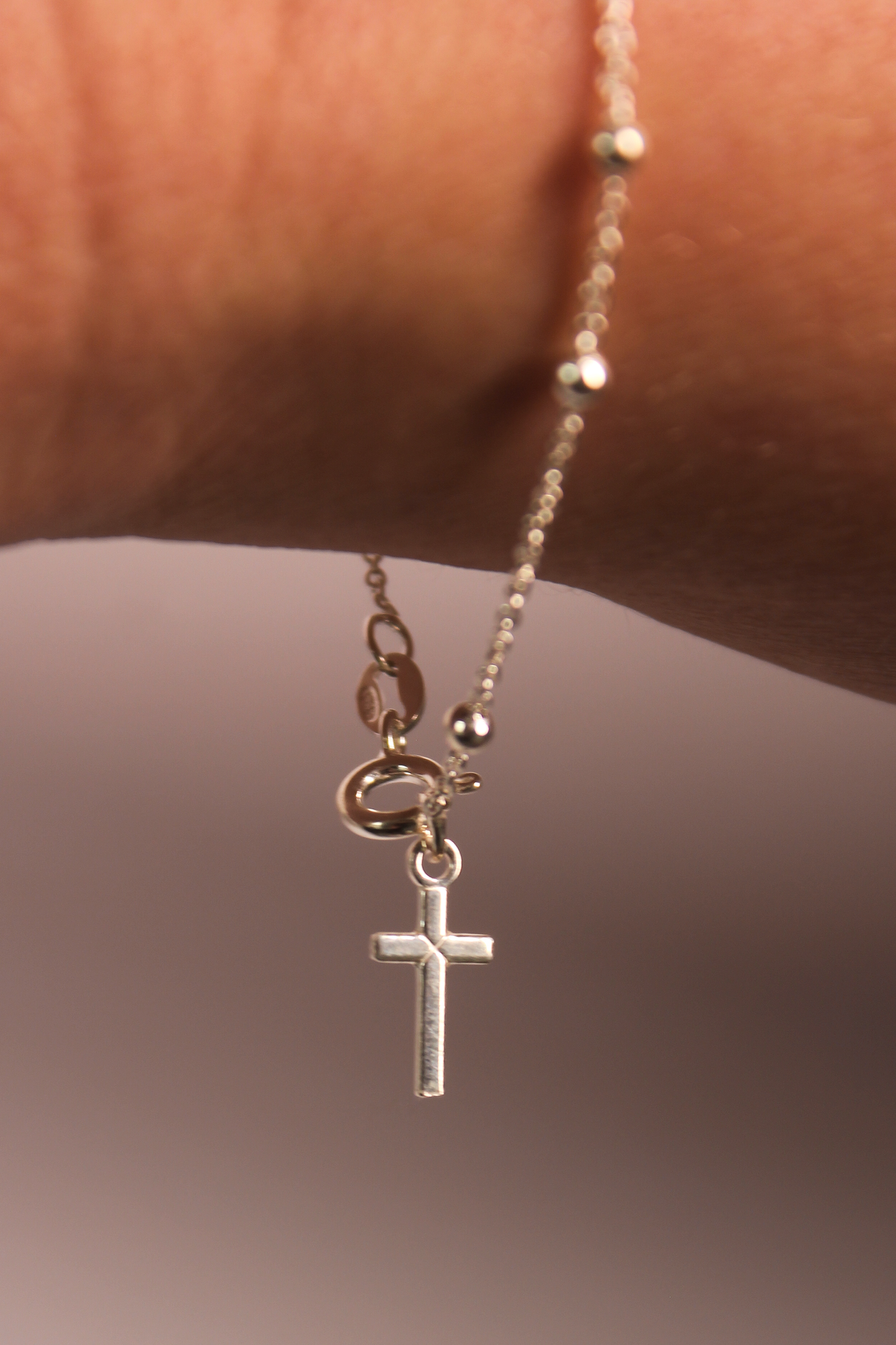 Pulseira Terço com Esferas em Prata 925