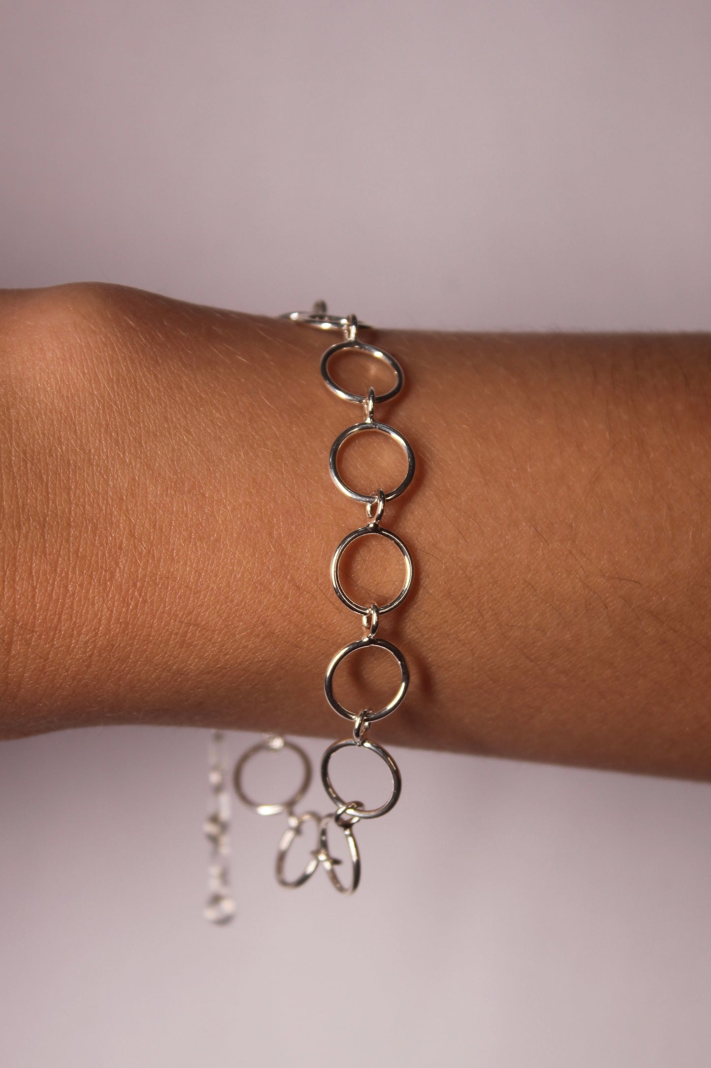 Pulseira Corrente Círculos em Prata 925