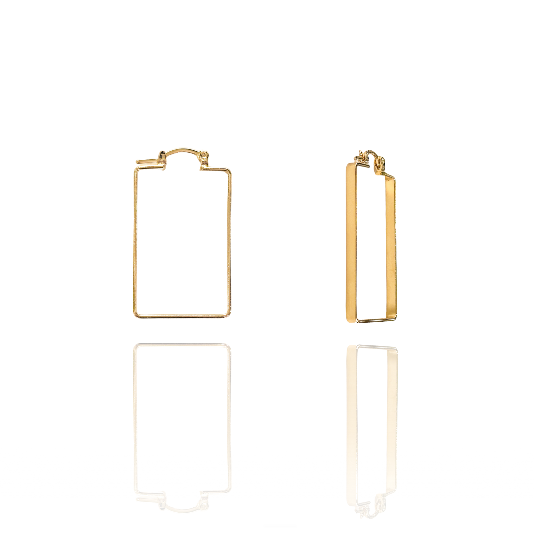 Argola Rebeca Retangular 3,5 cm
