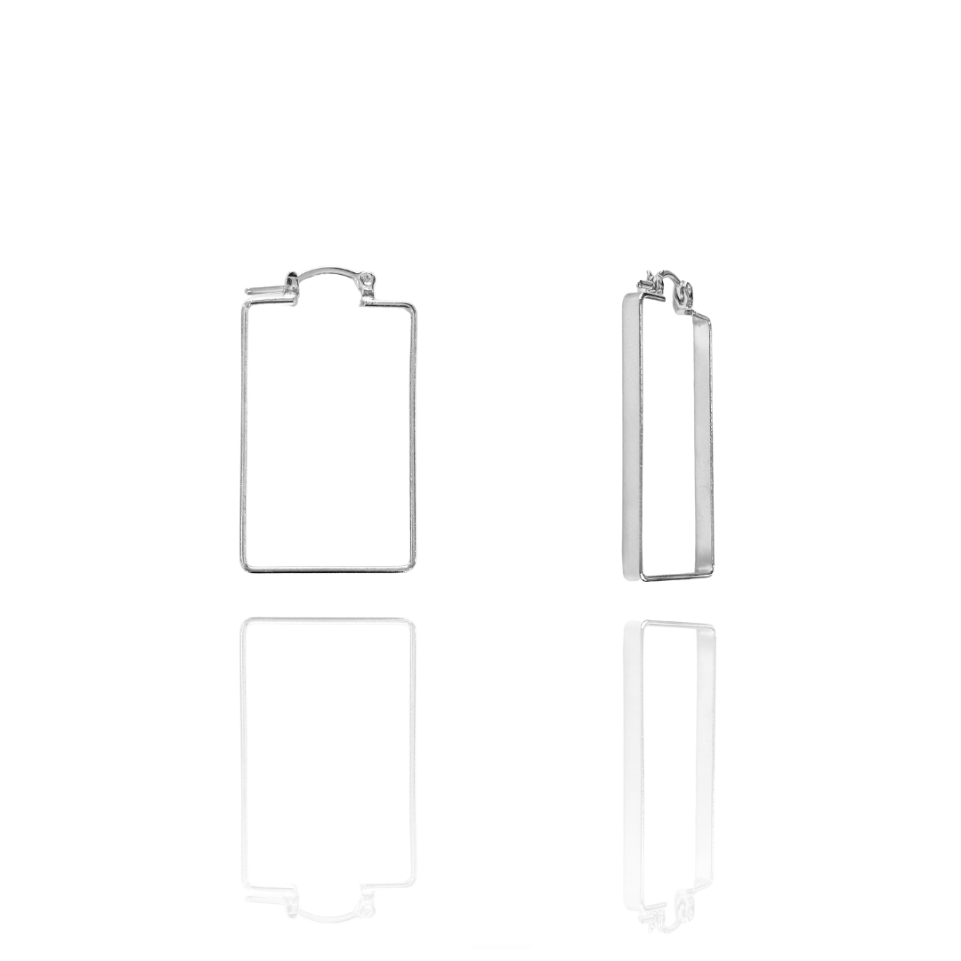 Argola Rebeca Retangular 3,5 cm