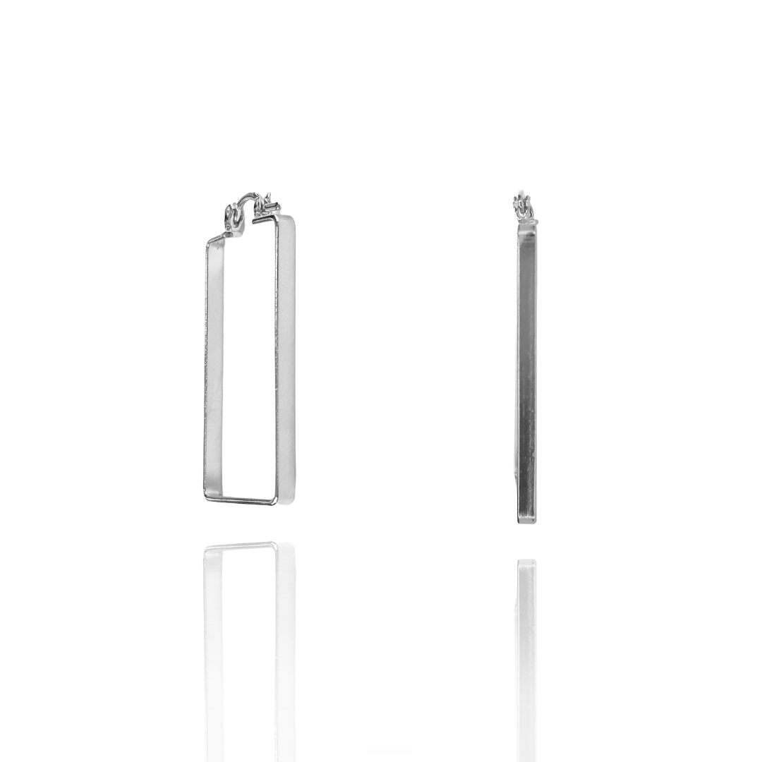 Argola Rebeca Retangular 4 cm