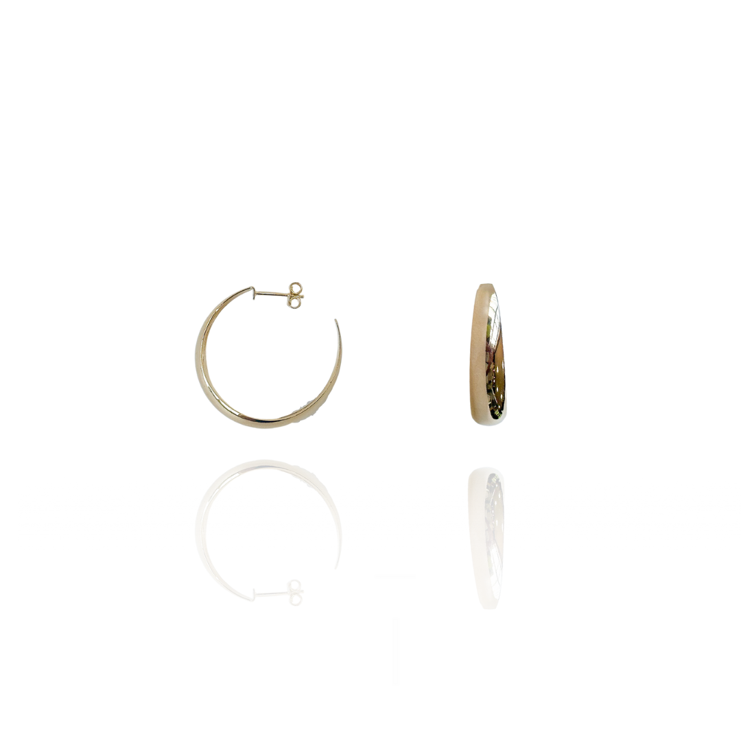 Argola Curvada Larga Lisa 3,2cm