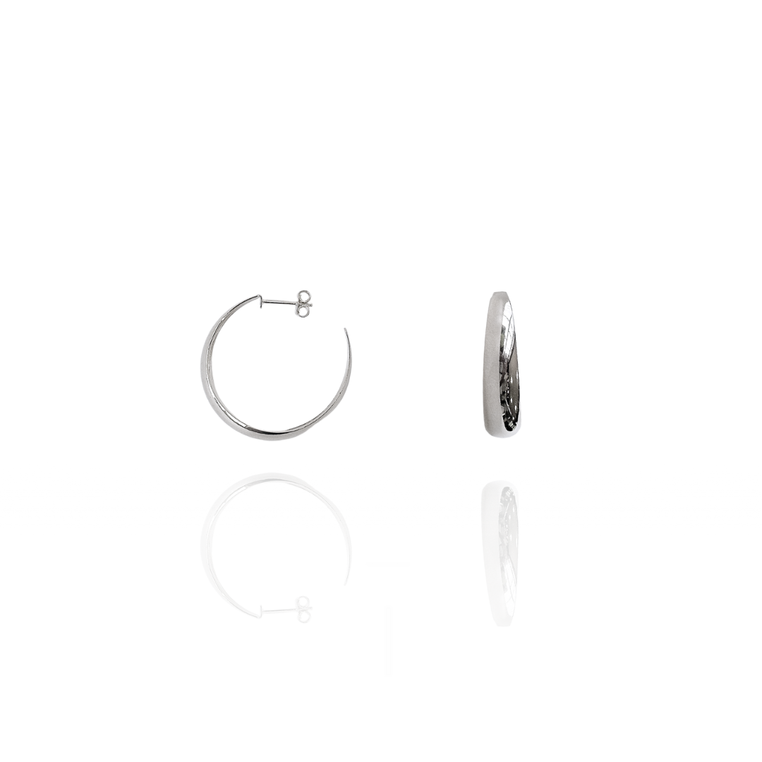 Argola Curvada Larga Lisa 3,2cm