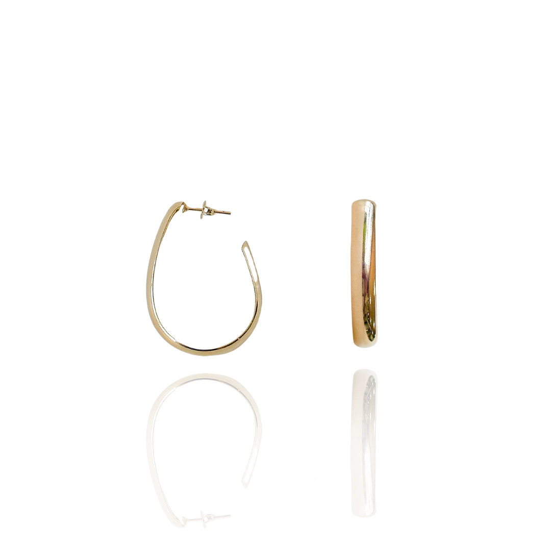 Argola Oval Larga Lisa 3,7cm