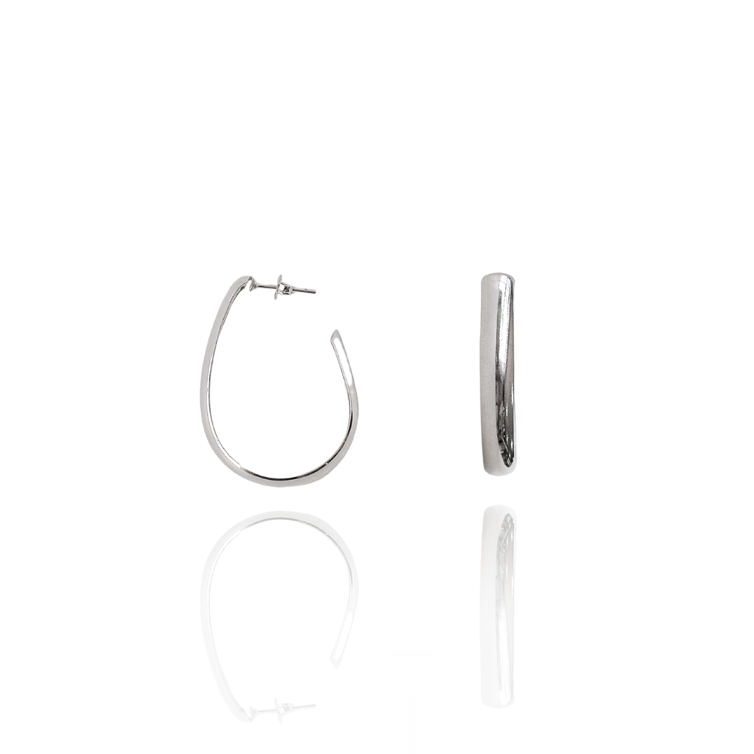 Argola Oval Larga Lisa 3,7cm