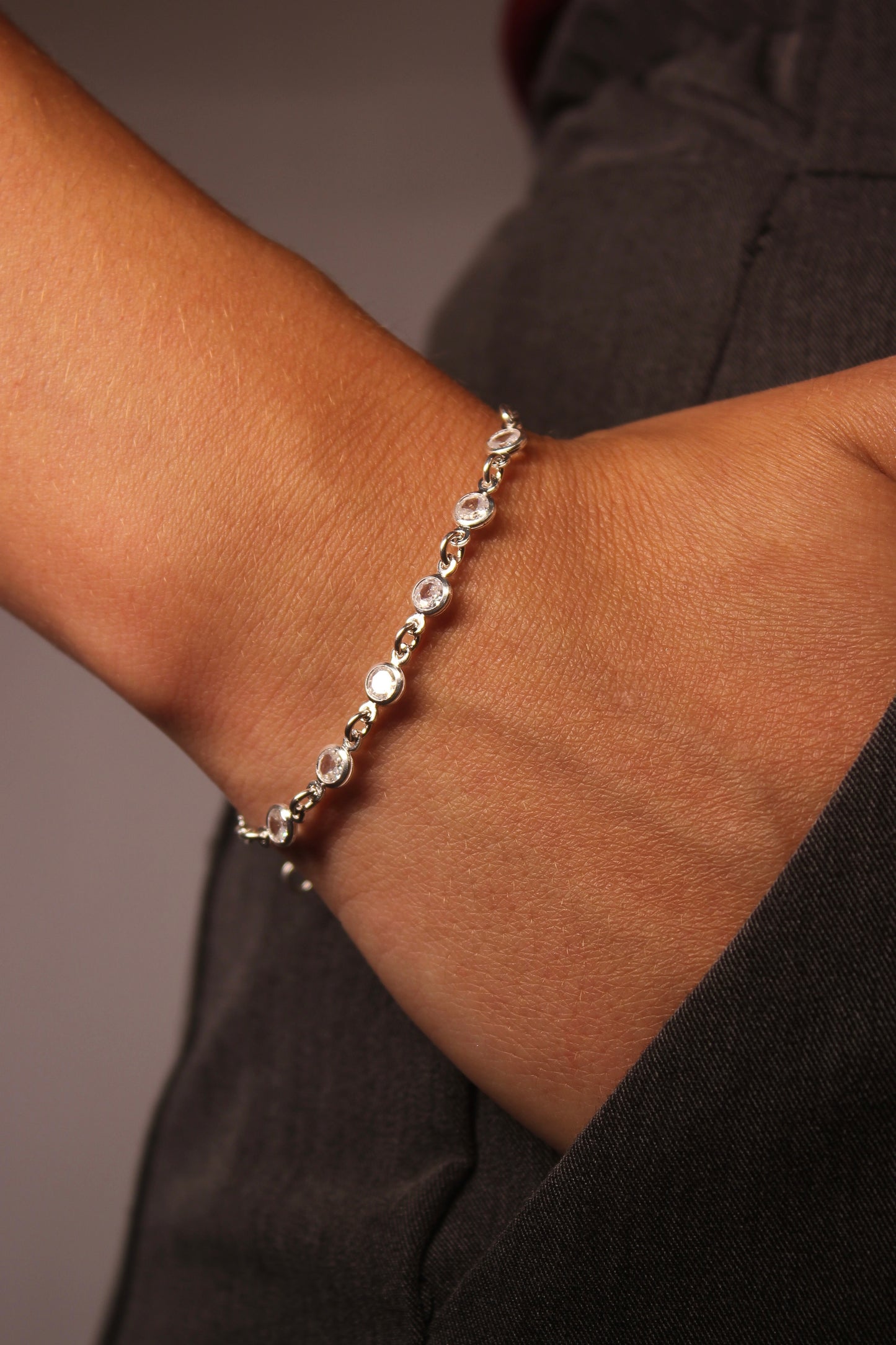 Pulseira com Zircônias em Prata 925
