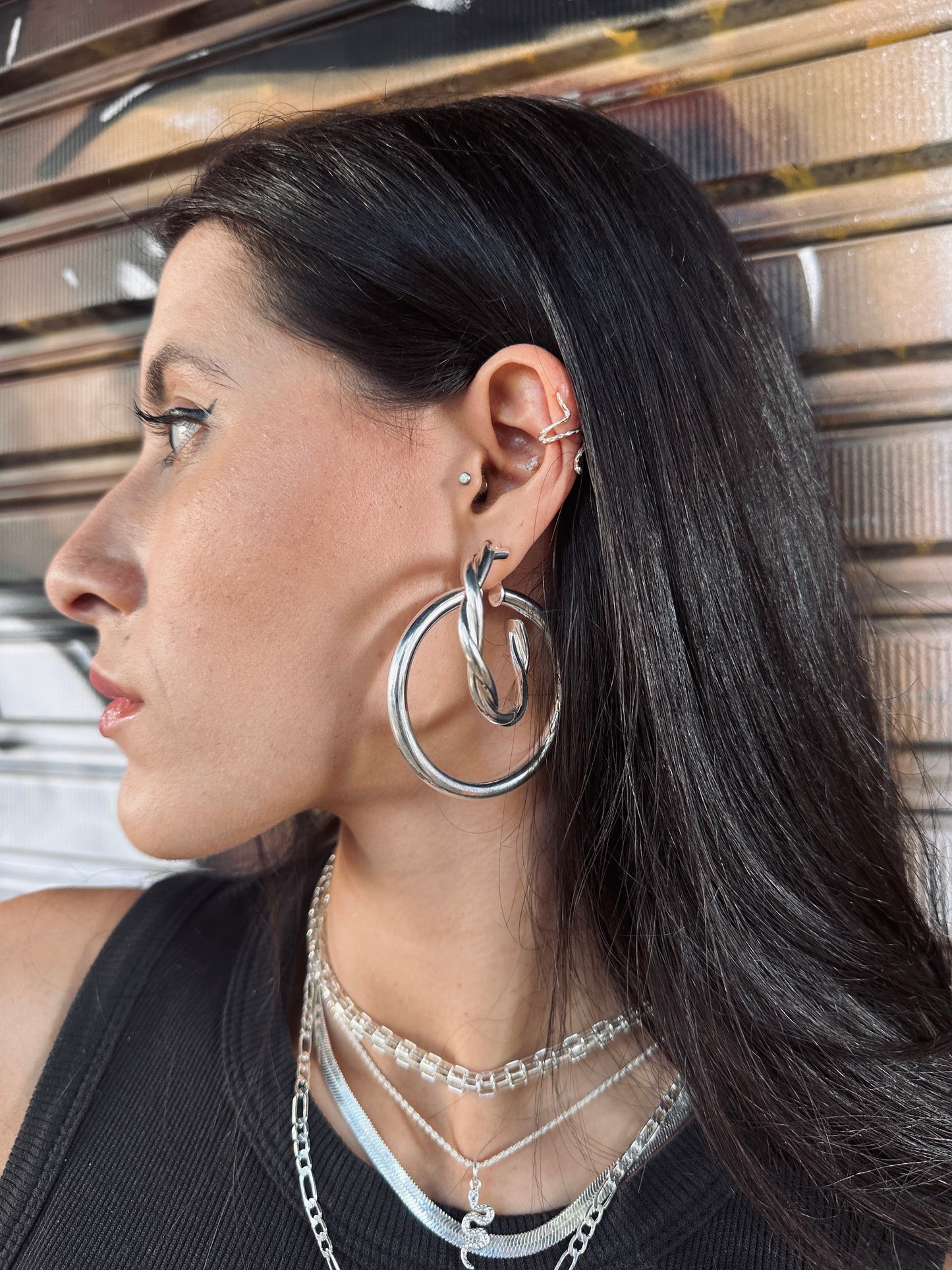 Piercing Fake Cobra Enrolada em Prata 925