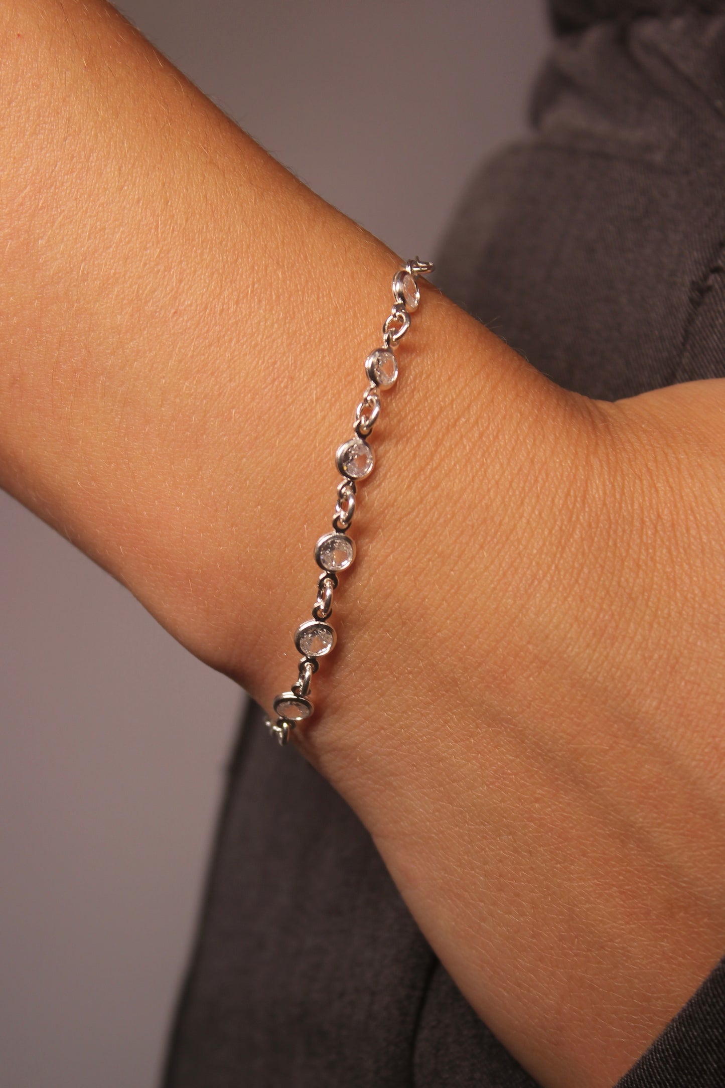 Pulseira com Zircônias em Prata 925
