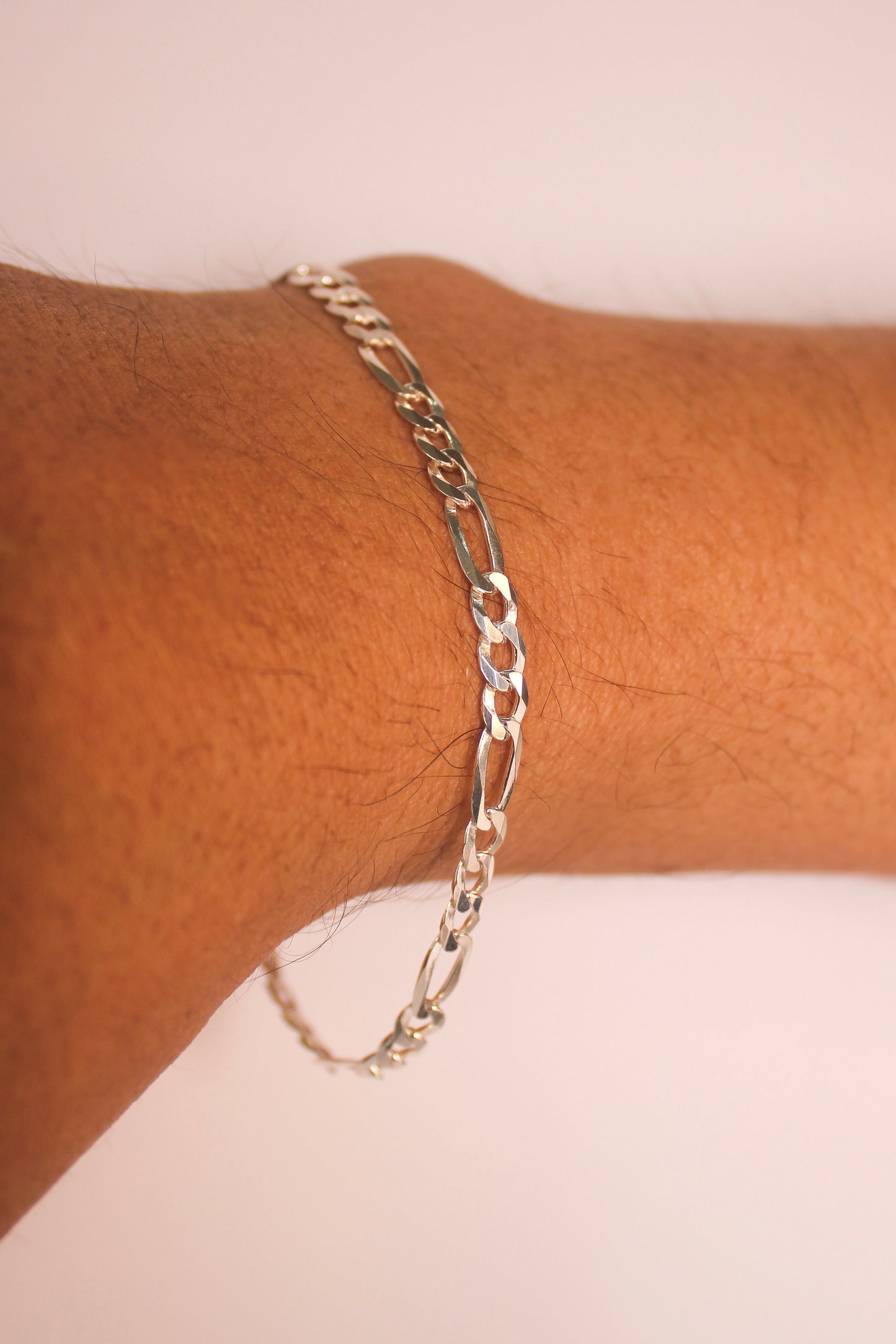 Pulseira Fígaro 4 mm Prata 925