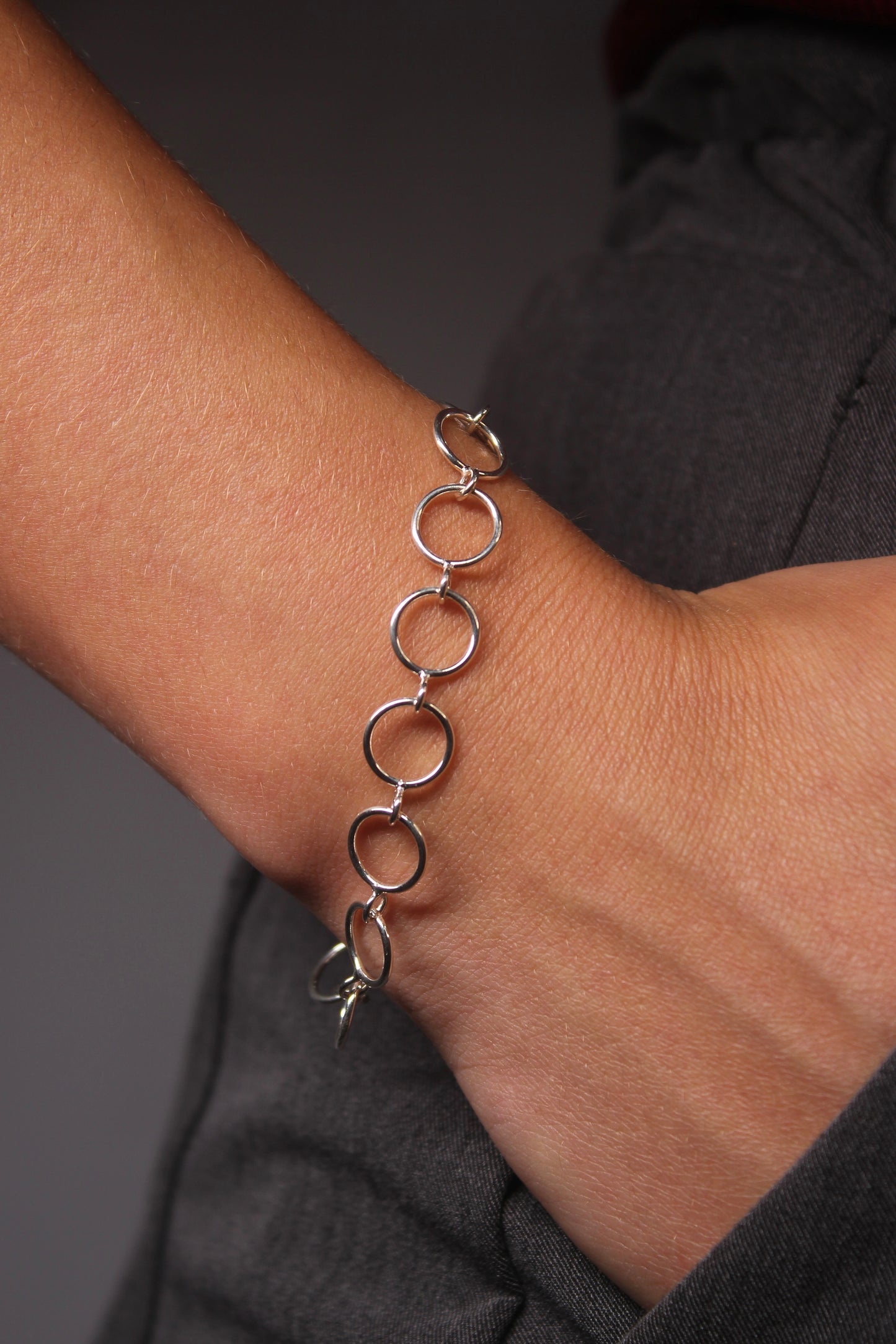 Pulseira Corrente Círculos em Prata 925