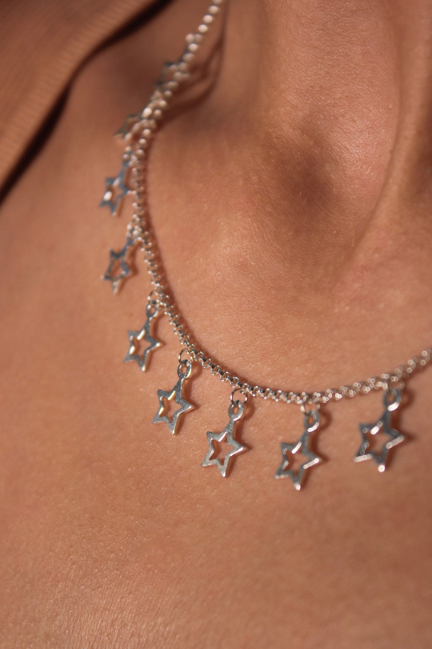 Choker Estrelas Suspensas em Prata 925