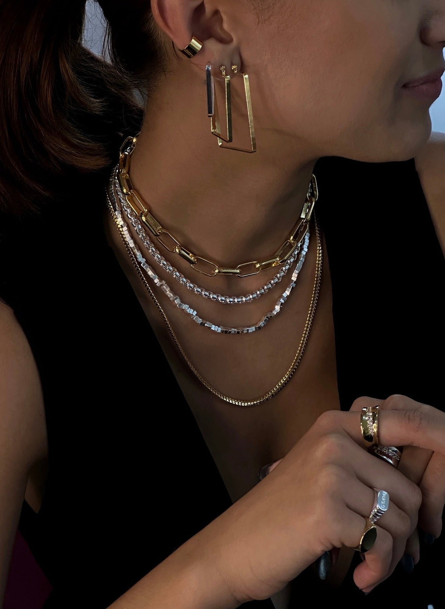 Argola Rebeca Retangular 3,5 cm