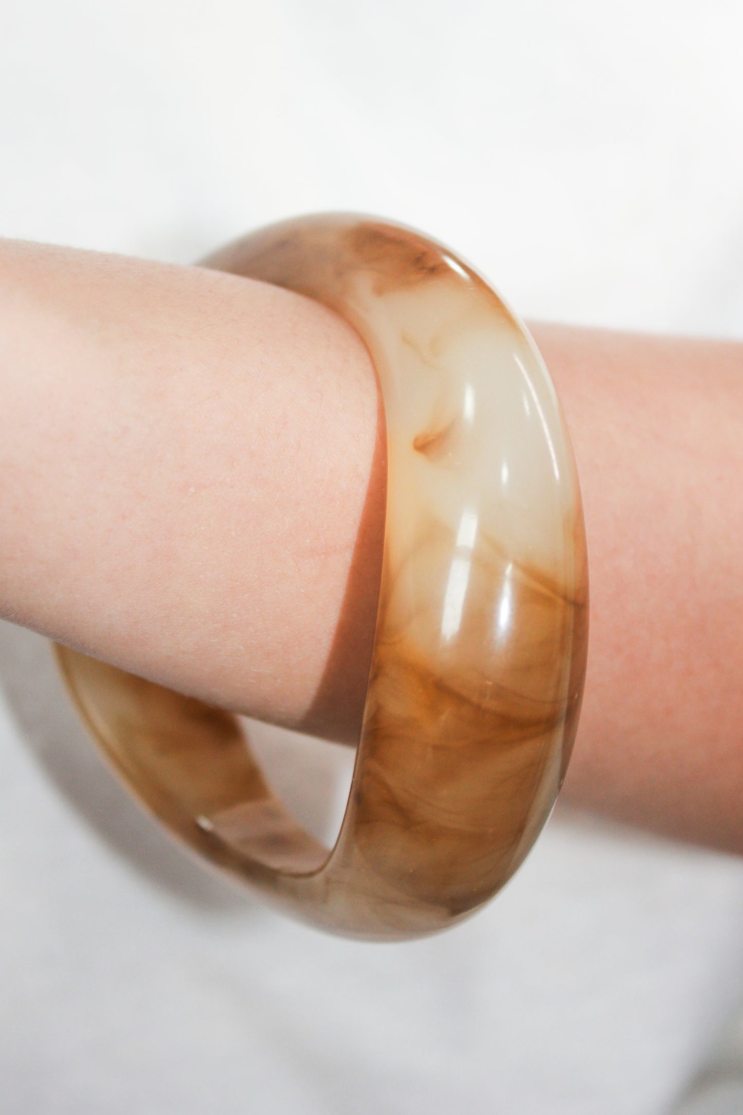 Bracelete Canoa Transparente Marmorizado