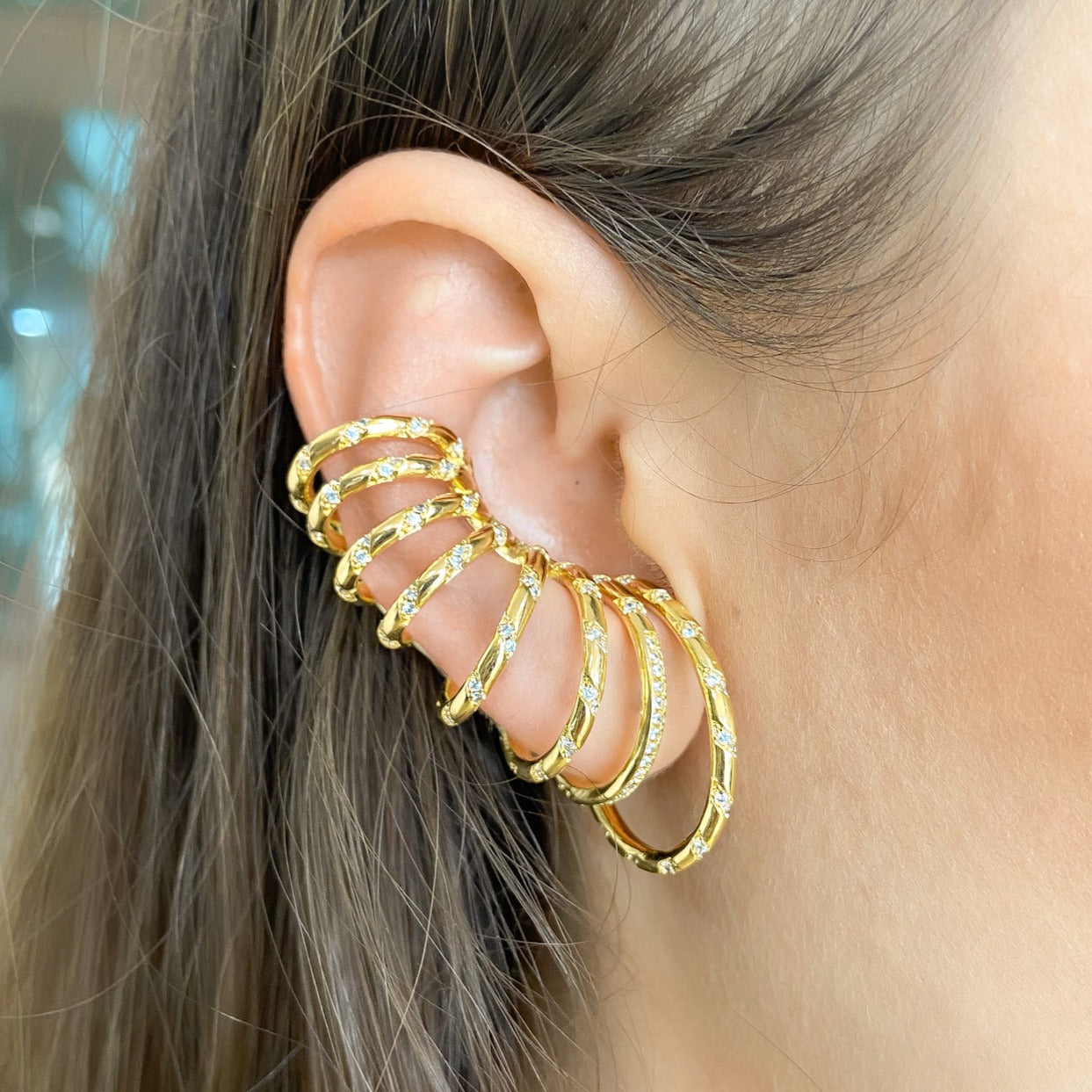 Maxi Ear Hook 8 Linhas com Zircônias