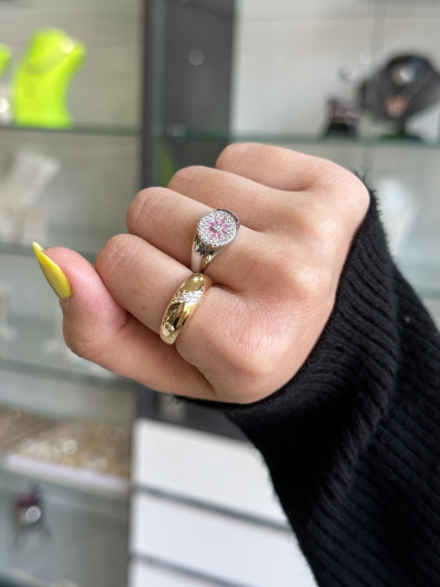 Anel Estrela Esmaltada