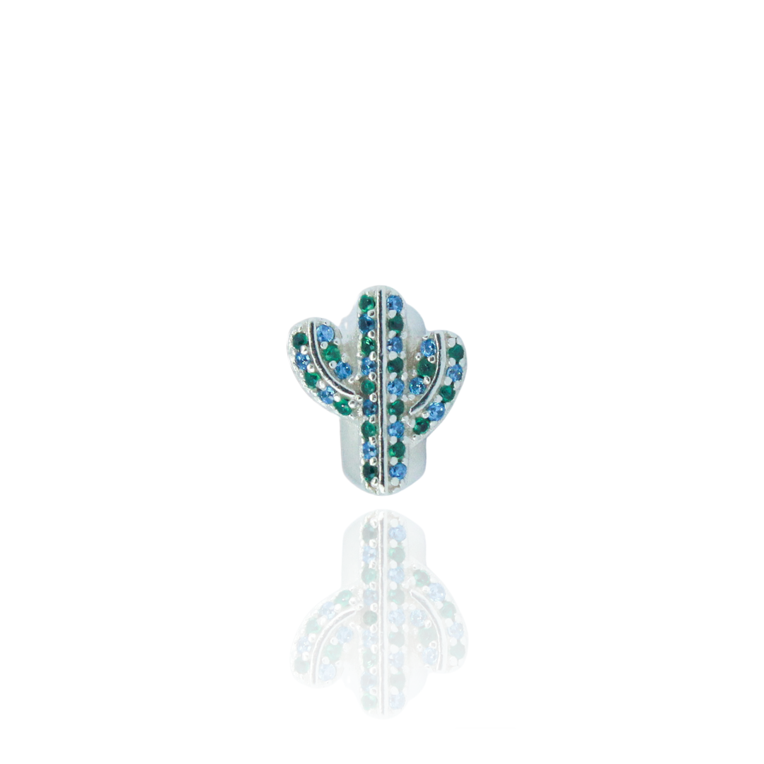 Berloque Cactus Cravejado em Prata 925