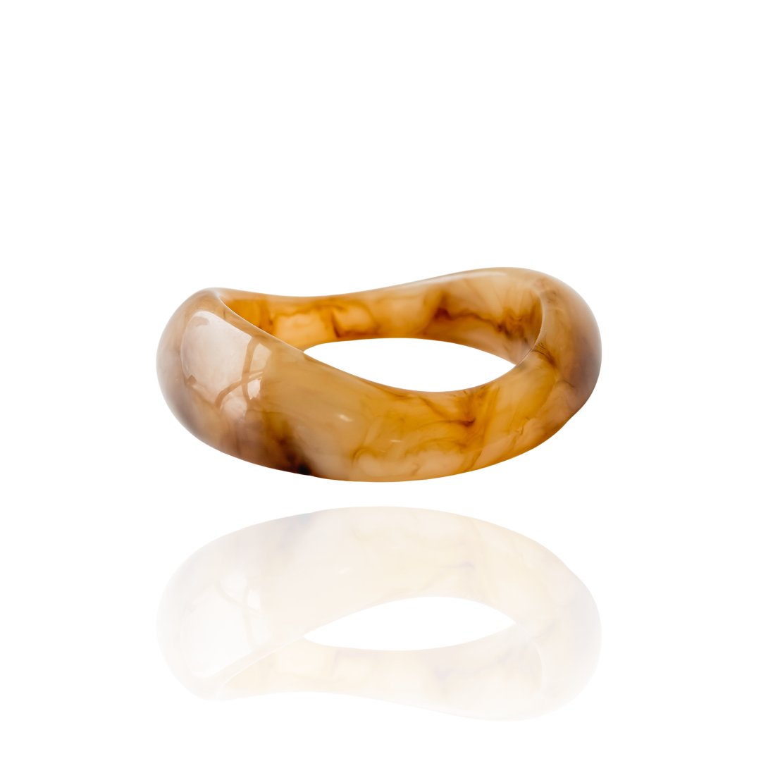 Bracelete Canoa Transparente Marmorizado