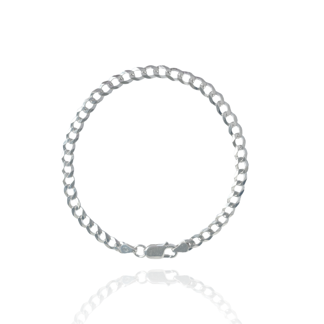 Pulseira Groumet 5 mm Prata 925