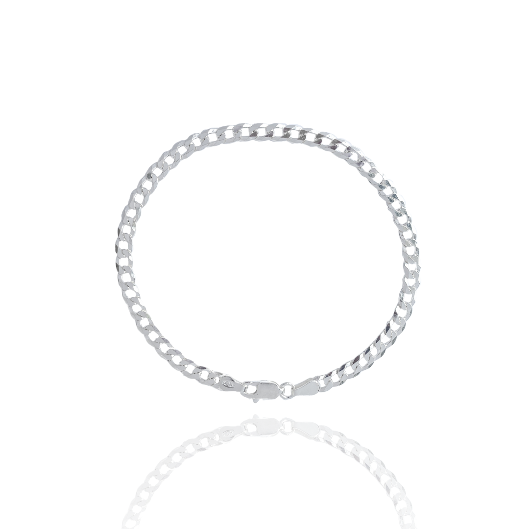 Pulseira Groumet 4mm Prata 925