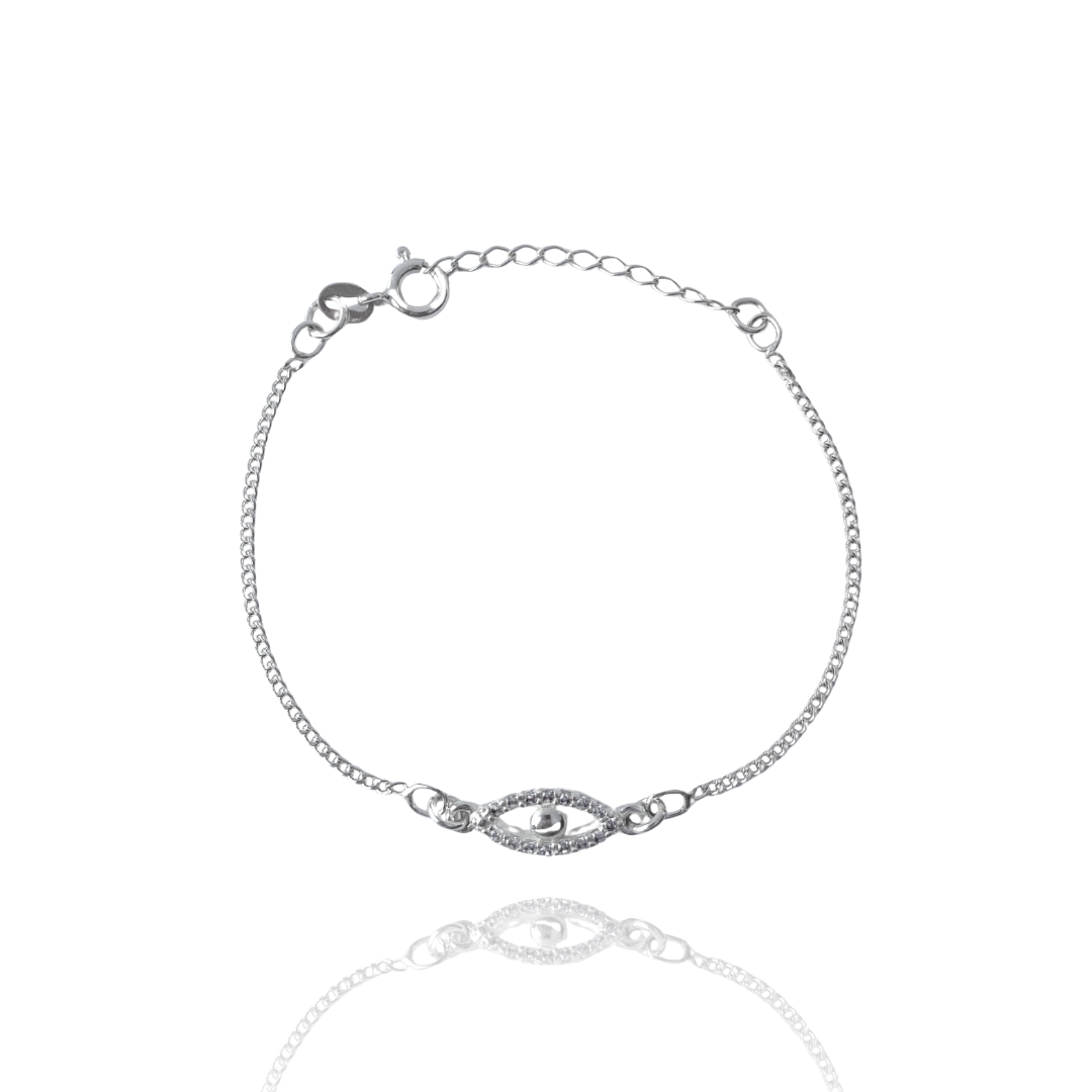 Pulseira Olho Cravejado em Prata 925