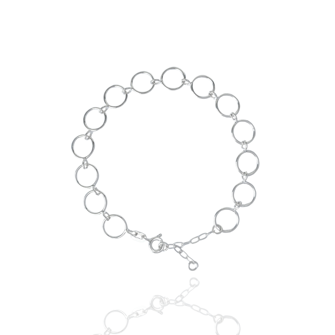 Pulseira Corrente Círculos em Prata 925