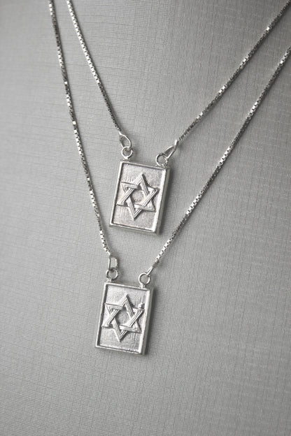 Escapulário Estrela de Davi em Prata 925 - 60cm
