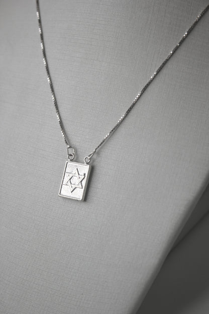 Escapulário Estrela de Davi em Prata 925 - 60cm